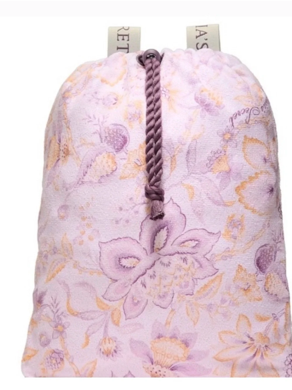 NWT Victoria's Secret 2 in 1 Lilac Purple Floral Towel Drawstring Backpack